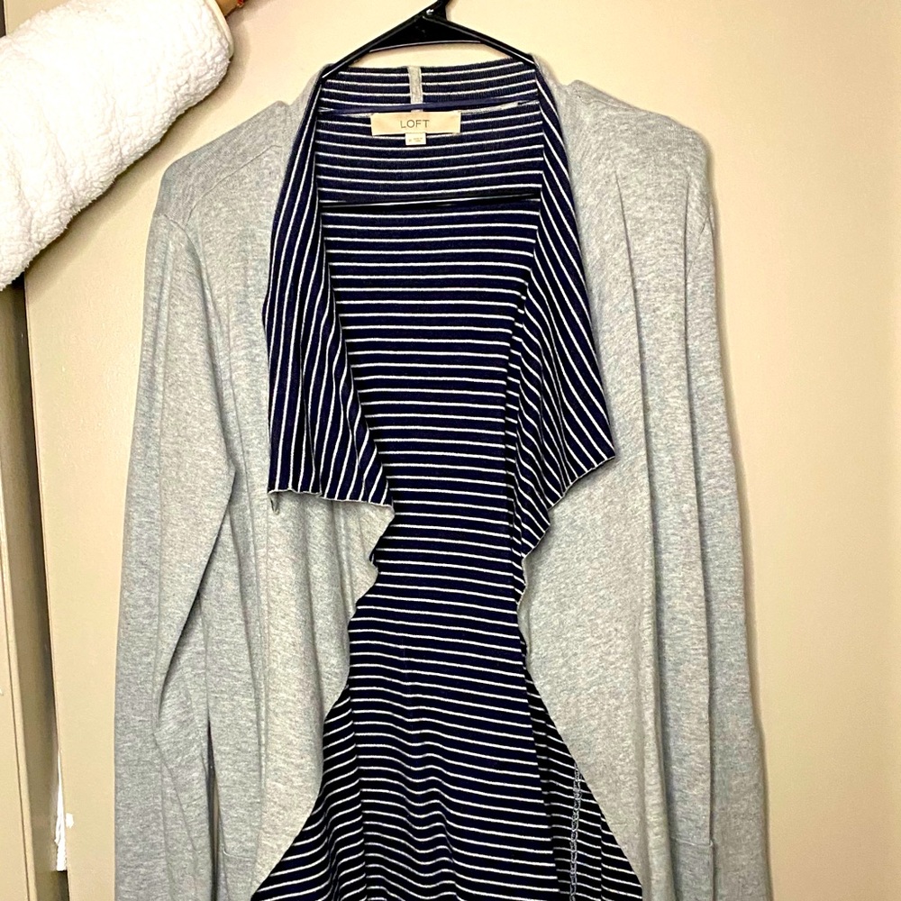 Loft Gray Sweater Cardigan